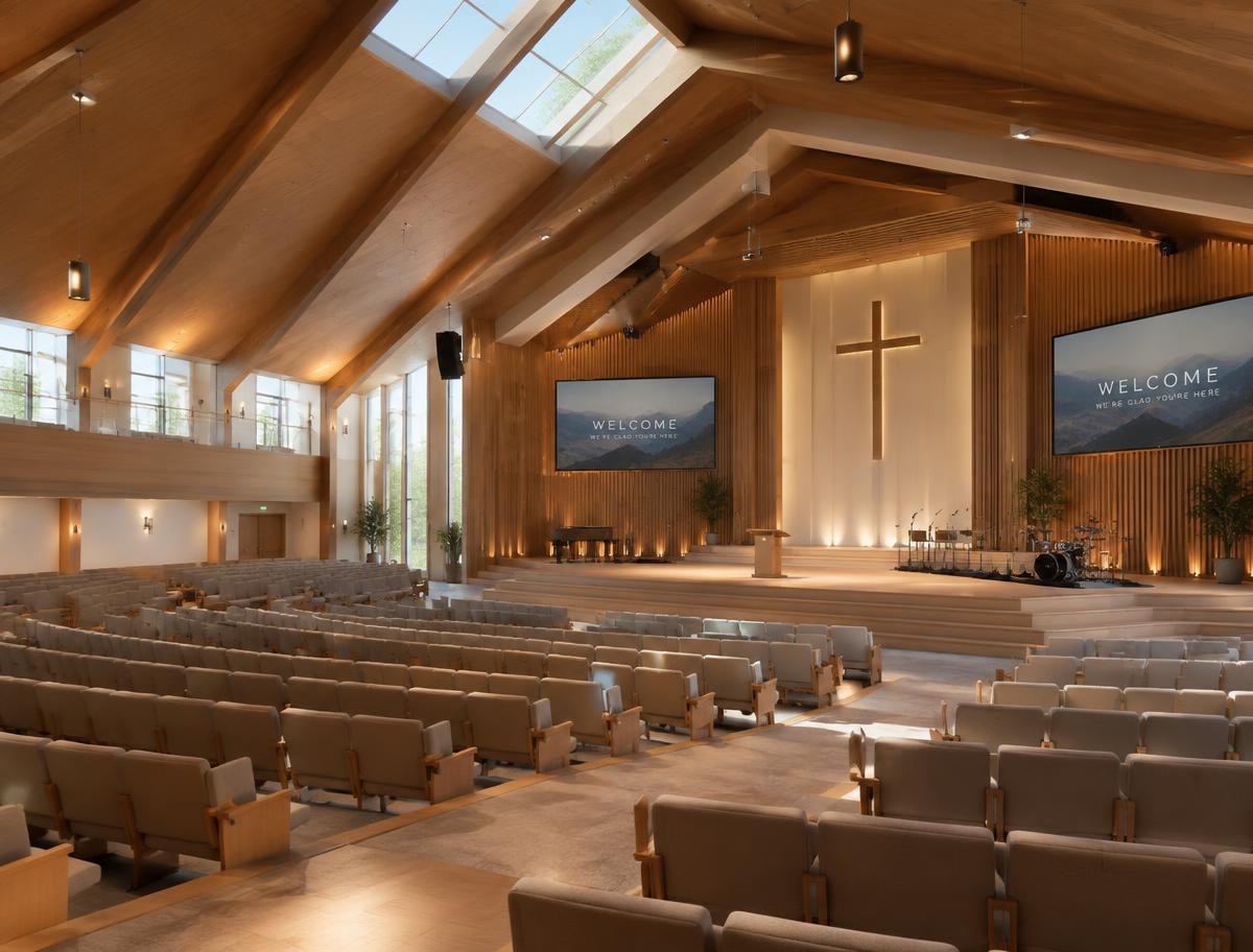 Render del interior del auditorio